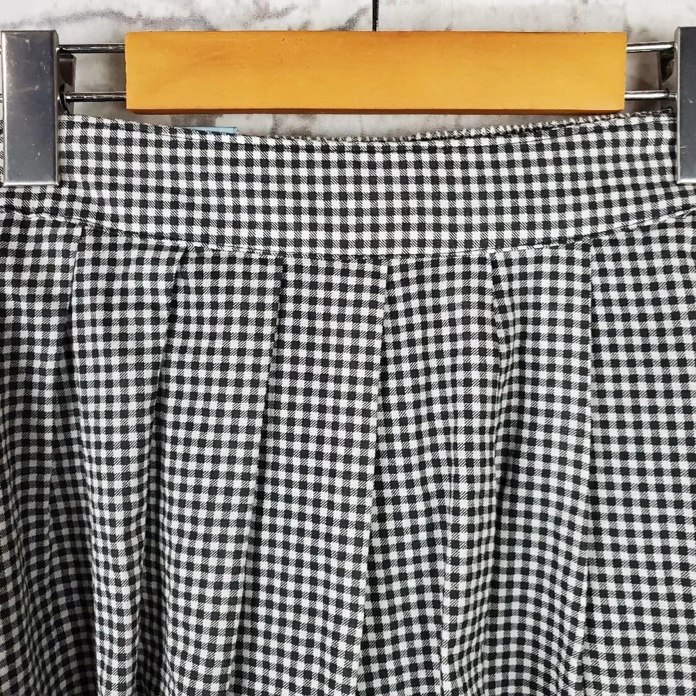 2/$25 Old Navy Mini Skirt Pleated Small Blk White Check - Picture 5 of 10